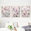 3pcs Pink Flowers Posters Frameless Wall Art Canvas Prints Floral Nordic Paintings Home Decor Pictures For Living Room