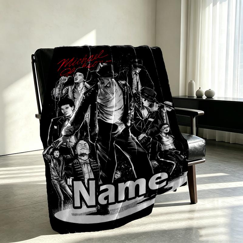 Coperta Personalizzata con Nome Michael Jackson, Arredamento Casa, Camera da Letto, Divano, Campeggio, Divano, Regali per Compleanno Natale