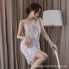 Sex Underwear Sexy Temptation Pajamas V-neck Backless Transparent Large Size Suspender Lace Eyelash Nightdress 1223