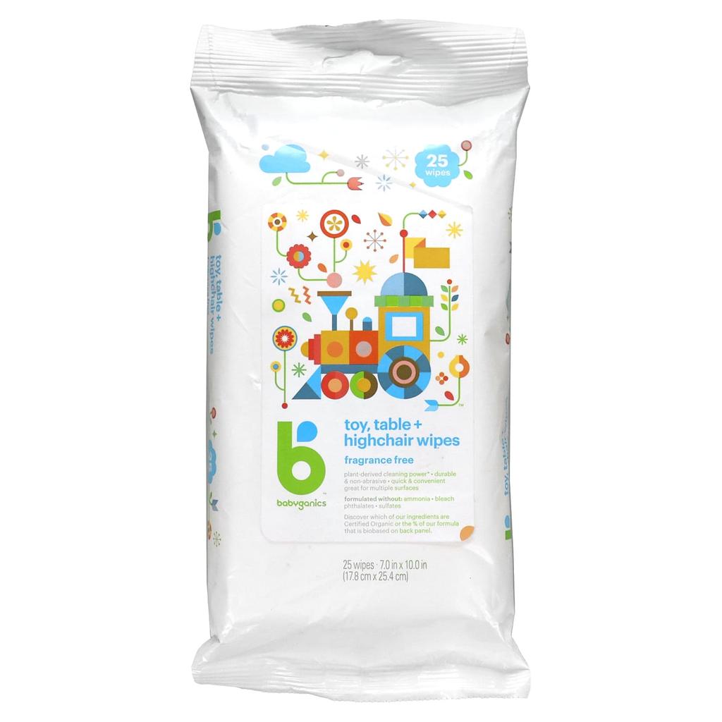 Toys, Table + Toddler Chair Wet Wipes, Unscented, 25 Count