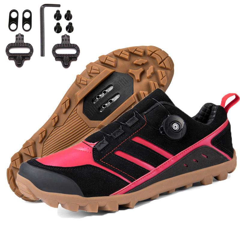 Scarpe da ciclismo da montagna di alta qualità in vera pelle Scarpe da ciclismo da velocità Scarpe da ginnastica da corsa all'aperto 39-46 Scarpe da ciclismo MTB