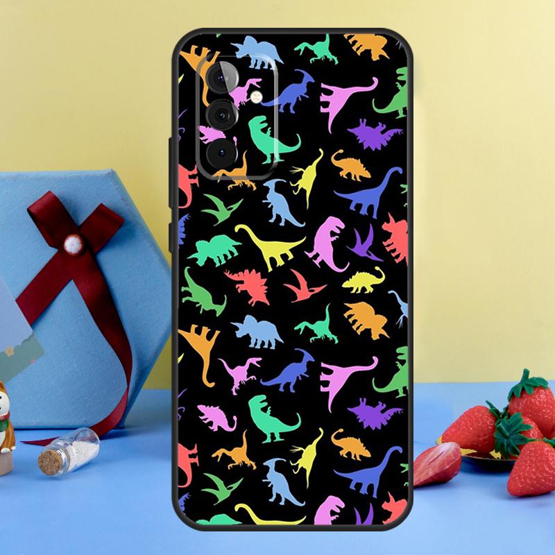 Fun Dinosaur Pattern Dino Case For Samsung Galaxy A26 A16 A36 A56 A15 A35 A55 A14 A34 A54 A12 A32 A52 A13 A33 A53 A17