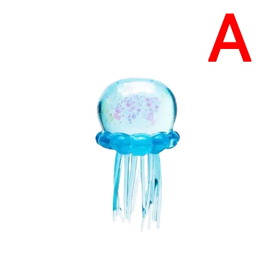Trending Jellyfish & Cube Squish Toy, Soft Jelly Squeeze Stress Relief Fidget Toy, Sensory NeeDoh for Kids & Adults