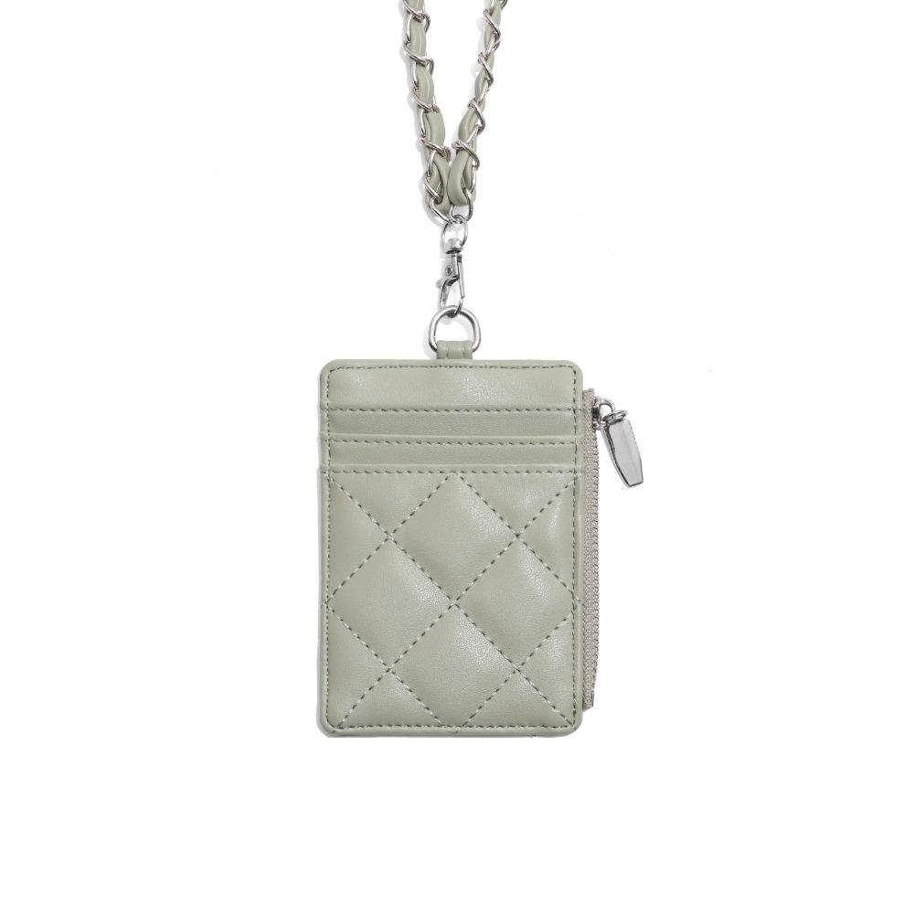 Creative Chain Card Holder PU Leather with Lanyard ID Card Card Holder Photos Protective Cover