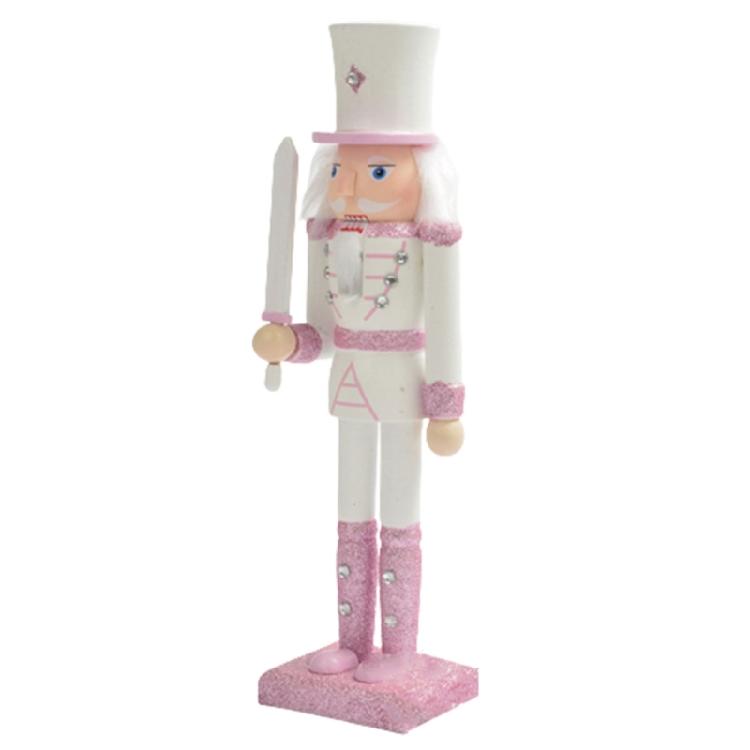 Nutcrackers Puppet Christmas Decor Wood Walnut Cracker Soldier Pink King Puppet
