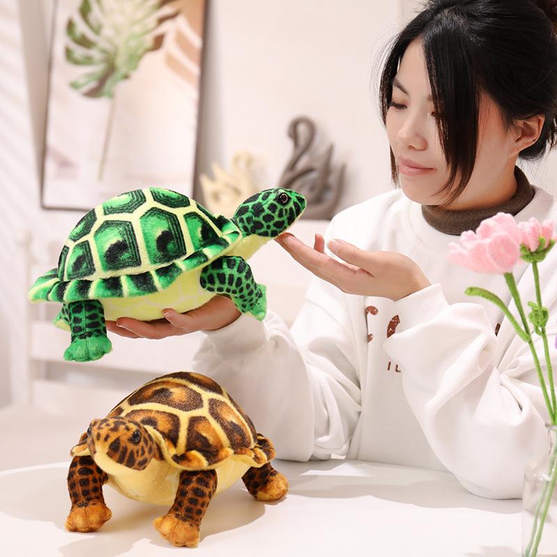 Cute simulation turtle doll plush toy sea creature green turtle doll children soothing rag doll