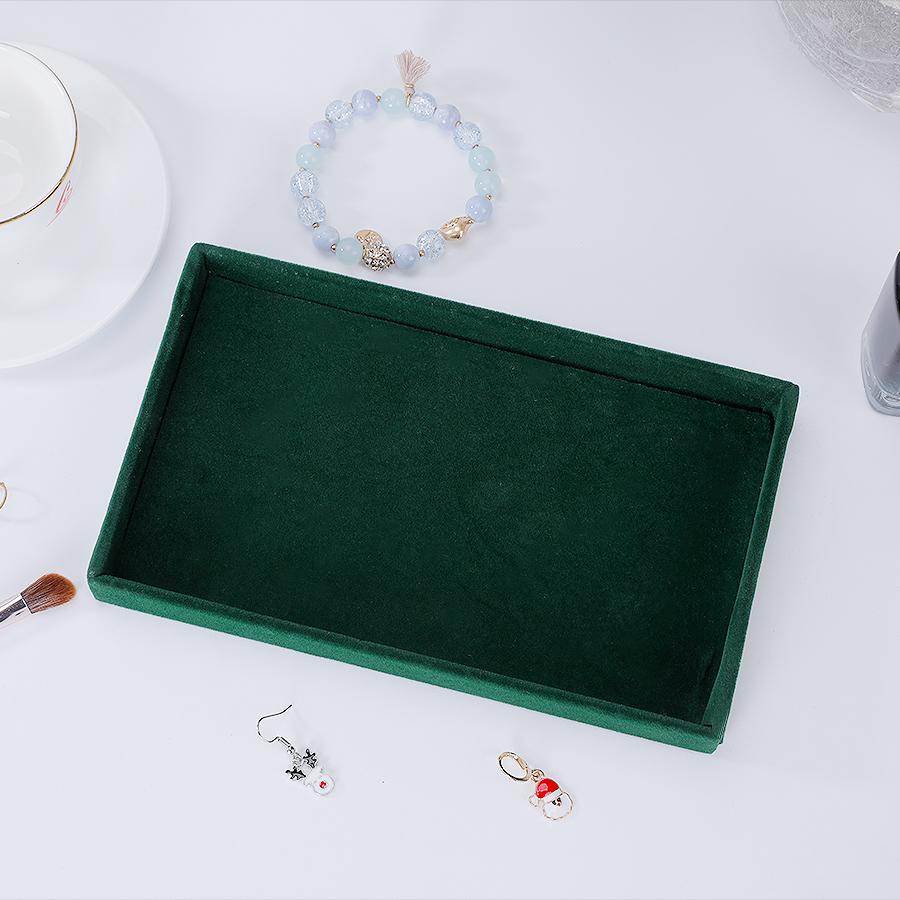 1PC, Flocking Jewelry Box Jewelry Tray, Color: Green