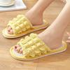 Four seasons linen slippers women's puffs summer cute home indoor non-slip silent sweat-absorbing spring and autumn cotton and linen sandals women
