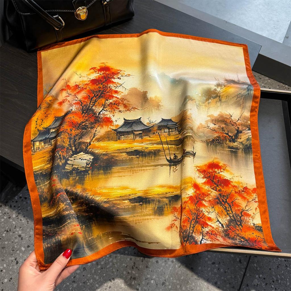 New 100% Natural Real Silk Scarf Women Bandana Square Scarves Wrap Kerchief Mulberry Fashion Luxury High Quality Hijab Sjaal