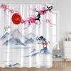Japanese Shower Curtain Big Wave Mount Fuji Crane Sakura Bathroom Home Decorations Shower Curtain