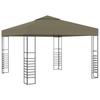 Garden Pavilion with LED String Lights 3x3 M Taupe