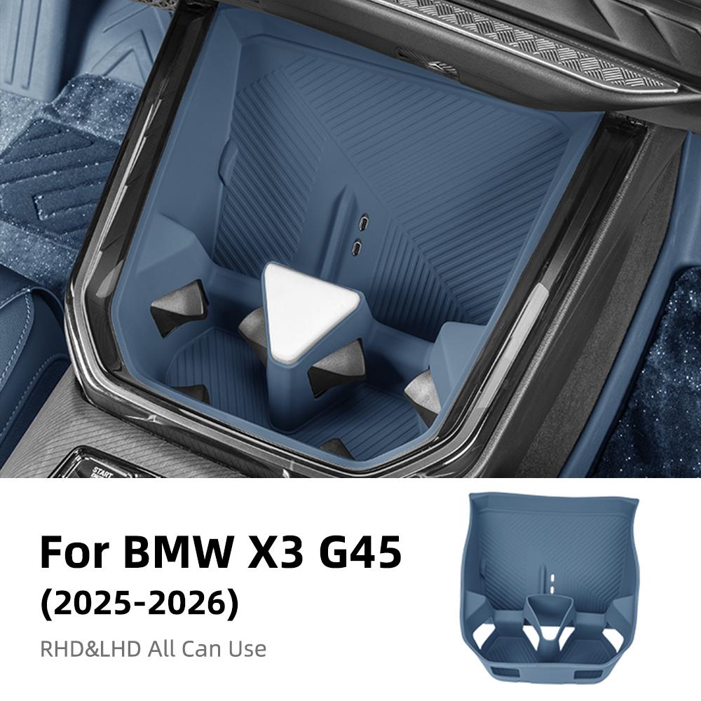 for BMW X3 G45 2025 2026 Silicone Car Console Cup Holder Wireless Charging Pad Protection Mat Auto Accessories Interior Styling. синий