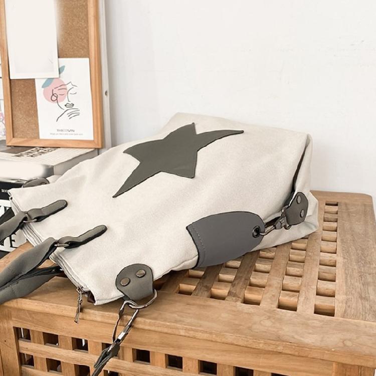 Damen Canvas Umhängetasche Ästhetische Stern Crossbody Tasche Handtasche mit großem Fassungsvermögen