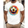 European Sizes Men's Graphic Print T-Shirts - Abstract Graphic Tee Vintage T Shirt Colorful Soccer Ball Drip Bet Casual Daily Wear, Gift Idea for Him