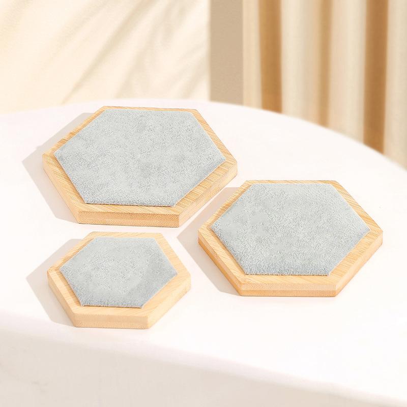 3 Stück Bambus Schmucktablett Halsketten Aufsteller Armband Ring Ohrring Box Organizer Schmuckhalter Platte Vitrine