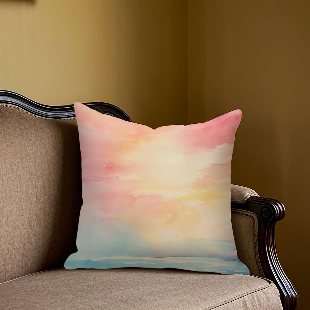 Sunset Glow square Jacquard Pillow Cover for Sofa Office Waist Cushion Cover Home Decorative Pillowcase