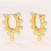 Gold Plated Beaded Small Huggie Hoop Earrings Multi Ball Dangle Open Loop Earrings Women Minimalist Daily Fashion Jewelry Gift