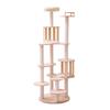 Luxury Solid Wood Multi-Level Cat Tree with Space Capsule Bed and Scratching Post