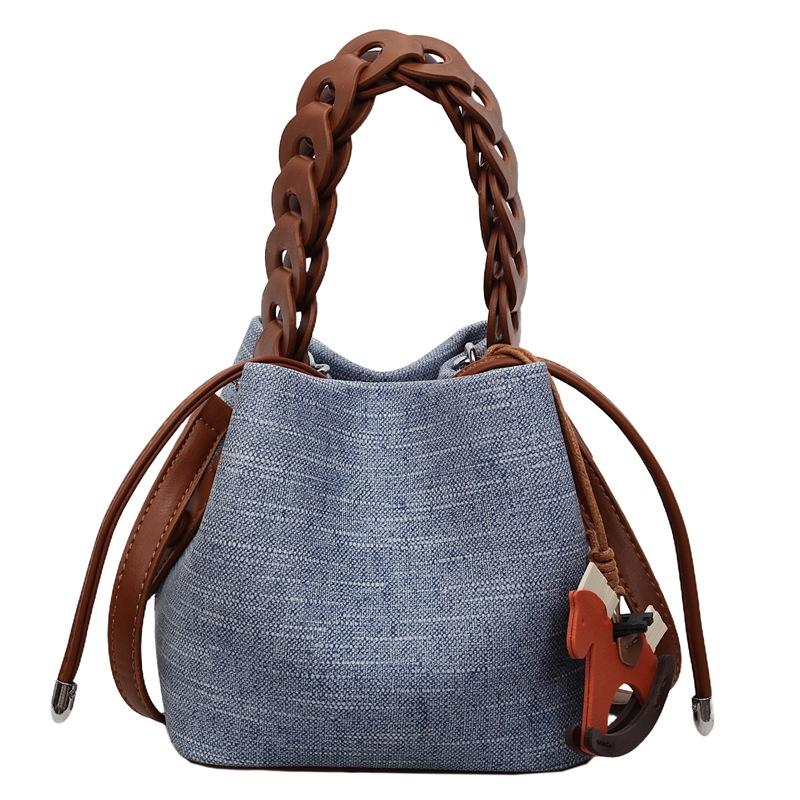 Borsa Secchiello Retrò - Una Piccola Borsa Trendy dal Sapore Classico, Una Borsa a Spalla Singola Crossbody alla Moda.