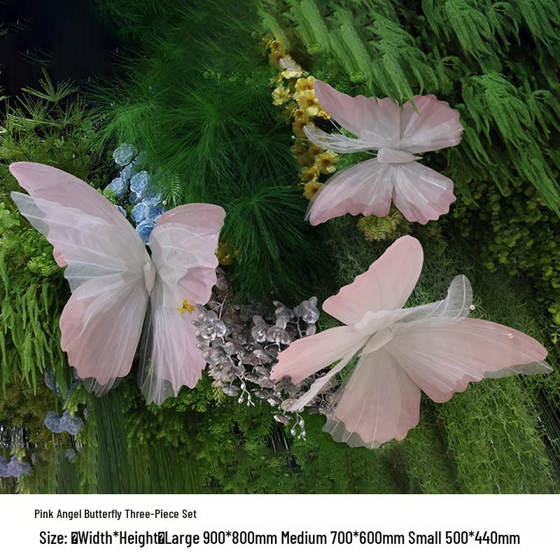 3D Painted Butterfly Wedding Backdrop with Scenery and Props for Photography and Décor