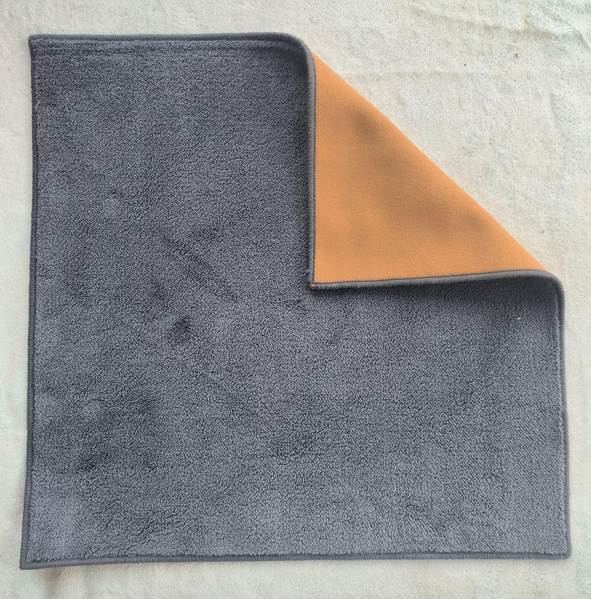 Двухстороннее замшевое полотенце для чистки автомобиля из кораллового флиса - плотное, впитывающее, большое полотно для мытья автомобиля 30x30 cm жёлтый