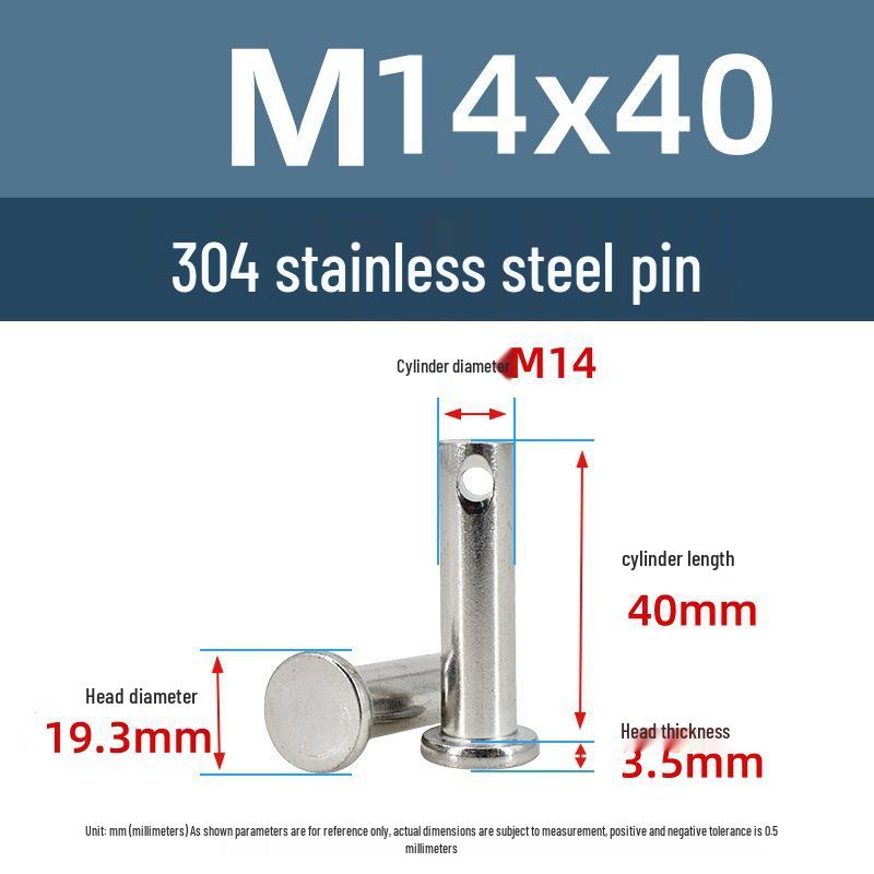 304 Stainless Steel Cylindrical Flat Head Positioning Pin with Hole (M3-M10)