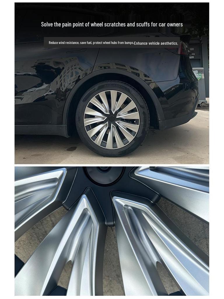 2019-2024 Model Y 34th Gen 19'' Wheel Covers, Full Edge Protection, Anti-Scratch Design