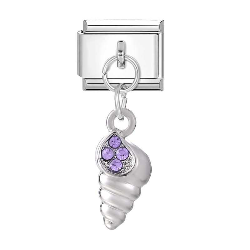 Zircon Turtle Starfish Conch Fishtail Cherry Pendant Italian Charm Links Fit 9MM Stainless Steel Bracelet Women DIY Making Gifts