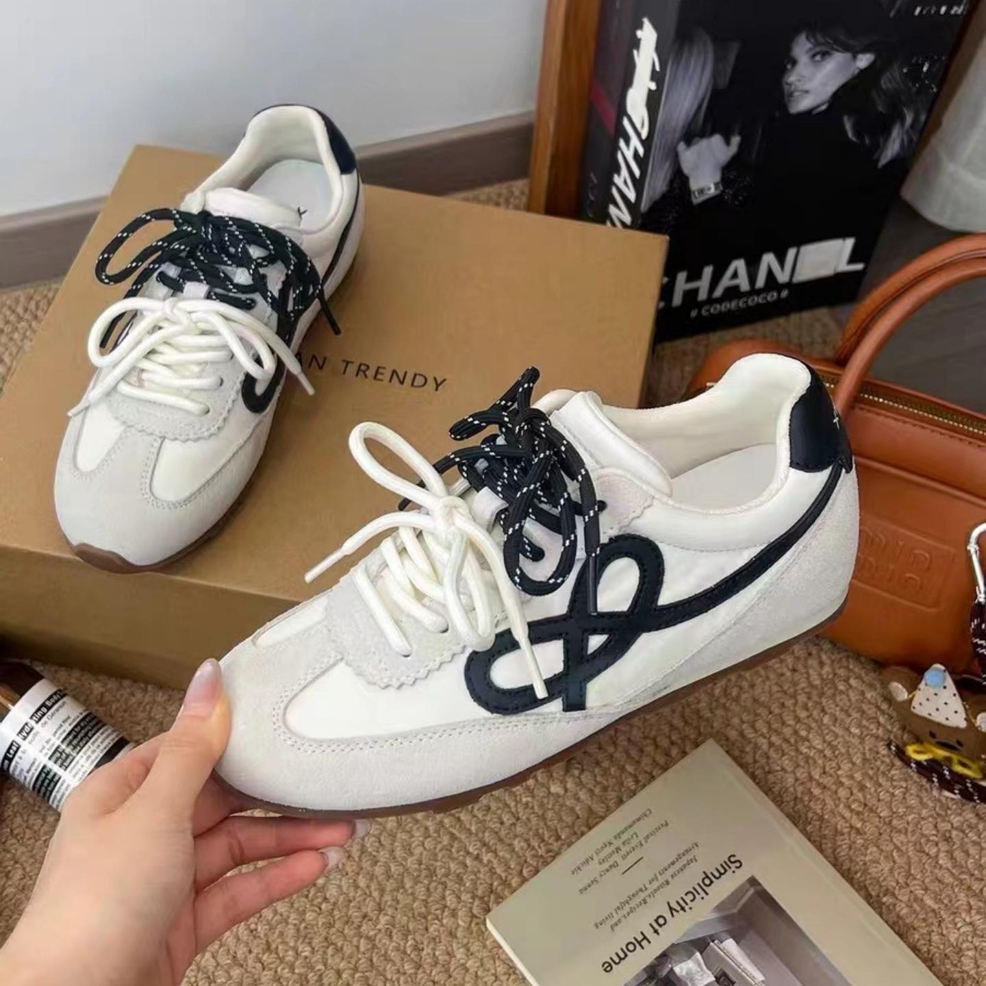 

[Fanfuna] 2025 autumn new retro fashion versatile German training shoes women s shoes sports and leisure Forrest Gump shoes tide 40 белый