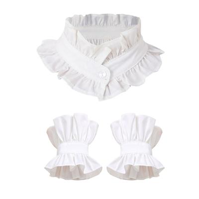 Colletto arricciato Collo a balze Rinascimentale Collo a revers Polsini per camicia blusa Colletto finto decorativo a punta