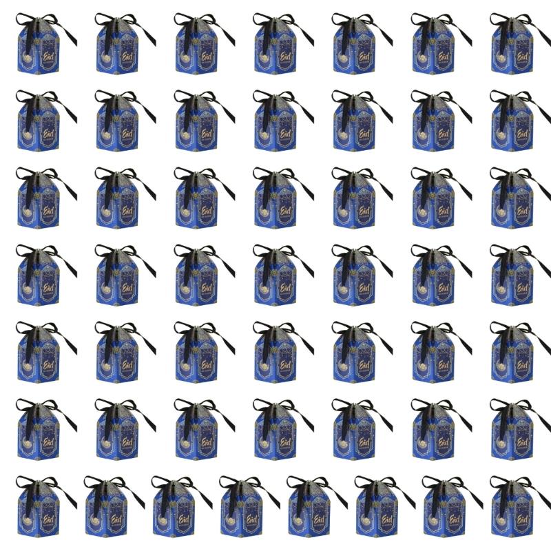 50Pieces Eid Mubaraks Candy Boxes Ramadans Cupcake Paper Muslims Goody Gift Decorations Muslims Eid Party Supplies