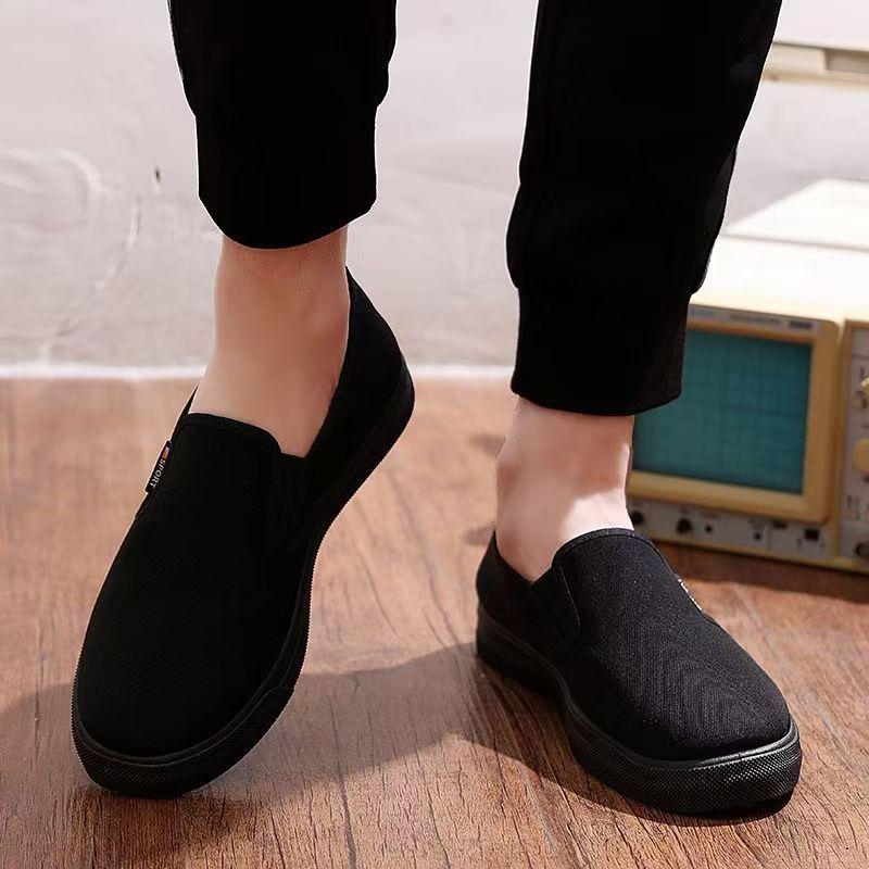 ******* Cloth Shoes ****** and Summer Men's S**t-soled Breathable Old Round Head Casual Shoes One-pedal Flat-soled Work Shoes