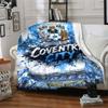 Coventry City FC Splash Art Club Abzeichen Stadion Druck Flanelldecke Weiche Warme Überwurfdecke für Sofa Bett Wohnzimmer