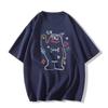 Women's Retro Graffiti Cotton T-Shirt - Chic Hong Kong Style 2025