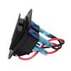 2 Gang Rocker Switch Panel Waterproof ON OFF 12V 24V Aluminum Alloy Blue Backlit for Car Boat Truck