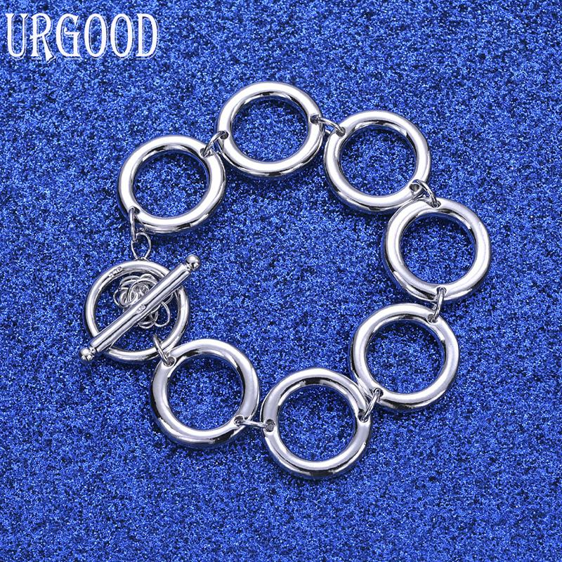 925 Sterling Silver Circle Bracelet Fashion Jewelry