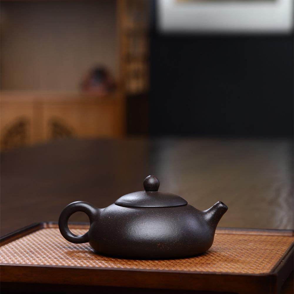 Yixing Black Gold Sand Zisha Teapot - Handmade Winter Dongpo Stone Pot Tea Set