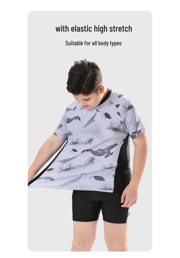 Boys' Two-Piece Summer Swimsuit - Sporty Style for Kids & Teens