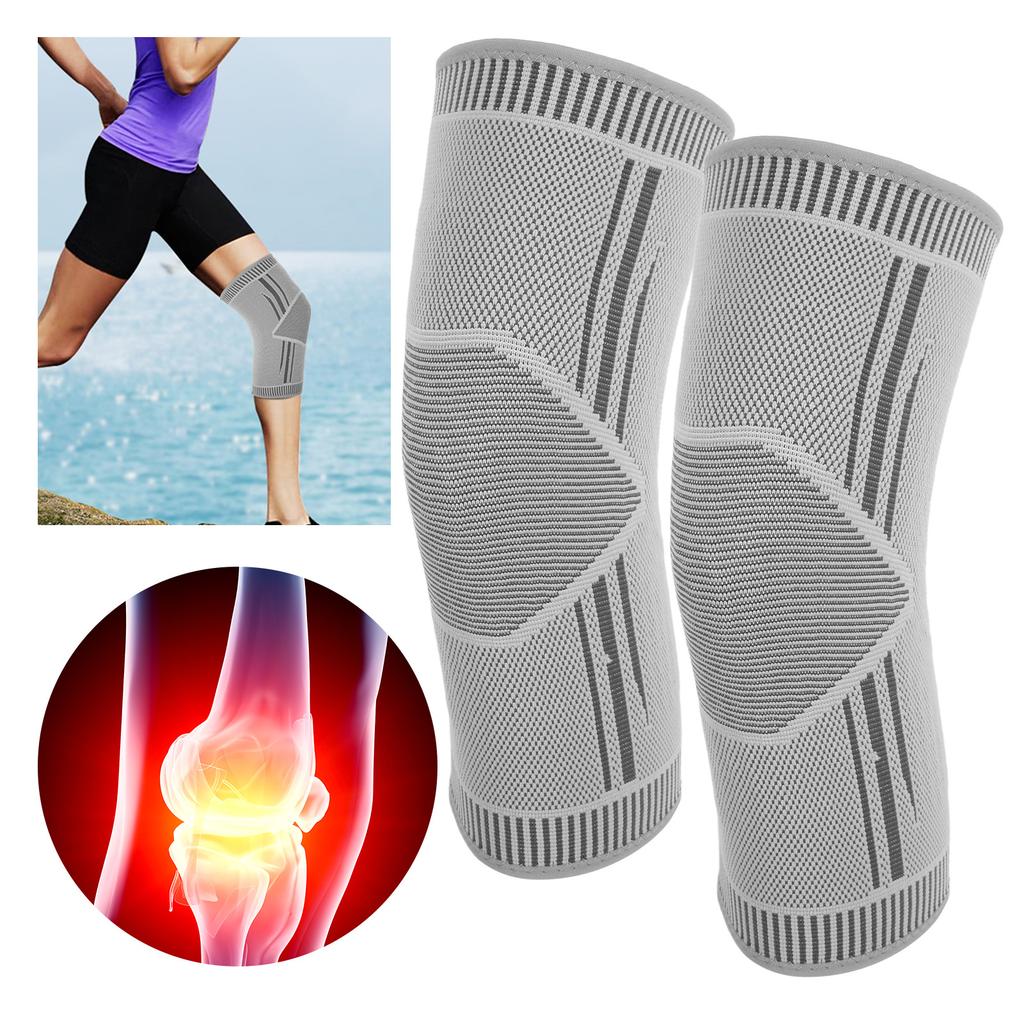 1 Pair Knee Support Sleeve Double Sided Heat Up and Prevent Cold Graphene Knee Pads for Knee Protection L