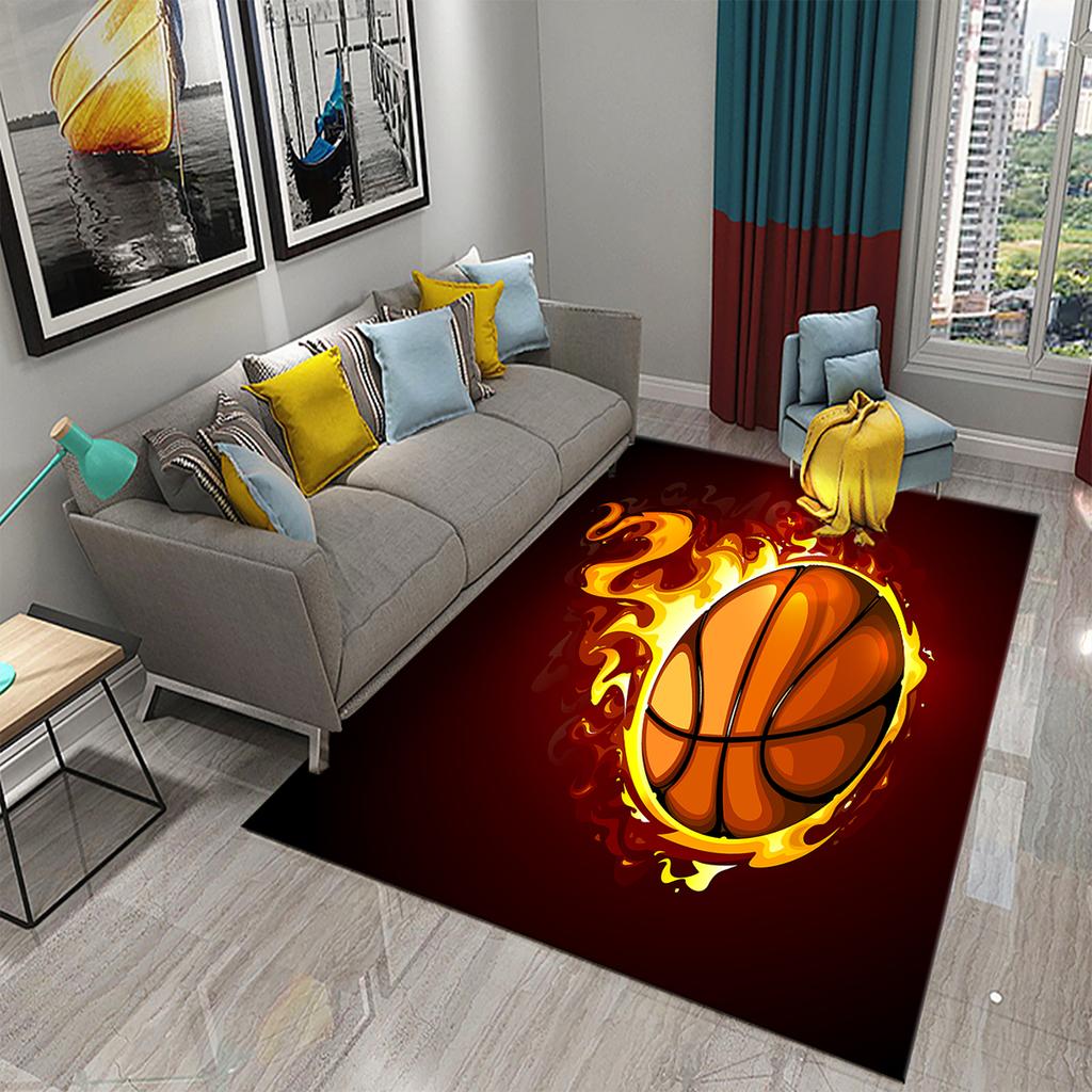 Basketball Pattern Carpet Home Decor Large Area Rugs for Teen Boys Playroom Bedroom Non-slip Floor Living Room Sofa Floor Mats