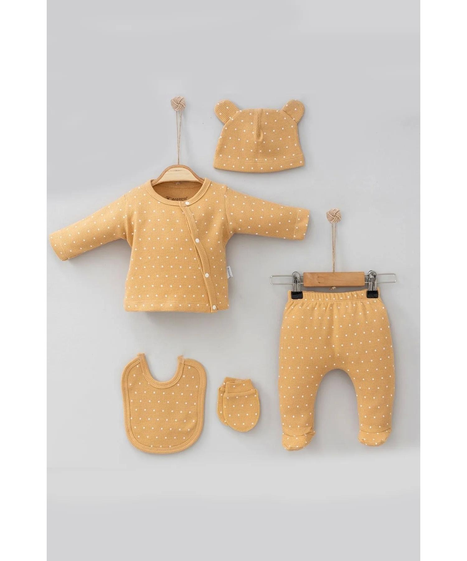 

Комплект из 100% хлопка для новорожденных девочек с рисунком в горошек