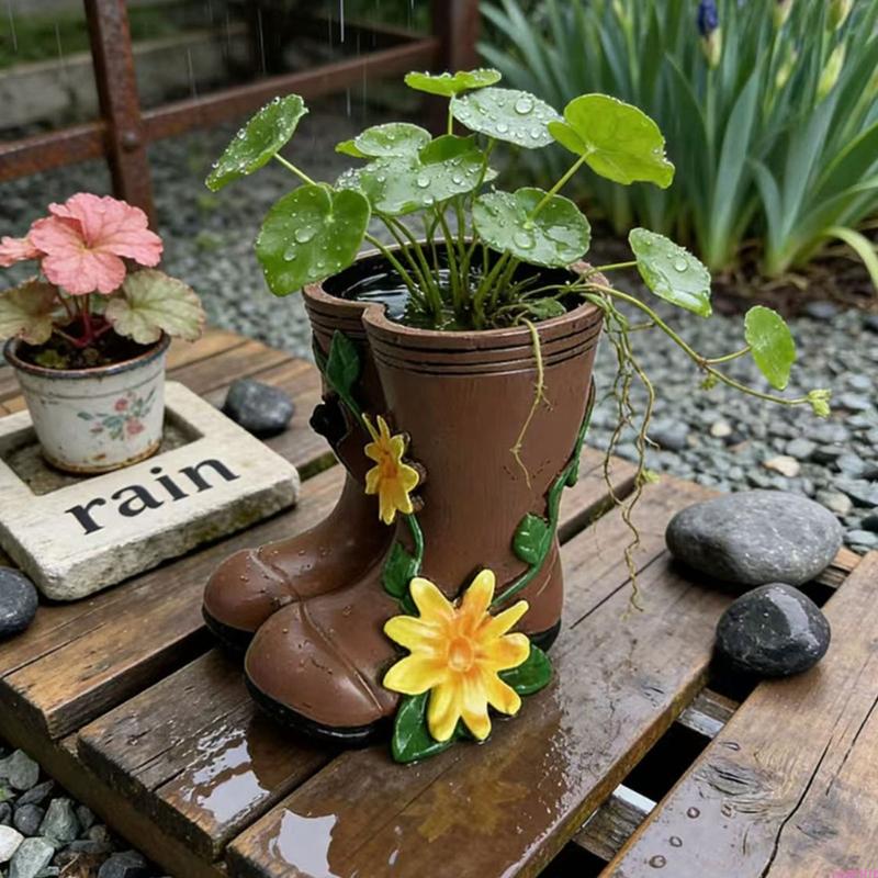 Boot Vases Boot Planter Rustics Farmhouse Flower Pot Outdoor Decorative Plant Pot Bucket for Wedding,Gardens Home Decors