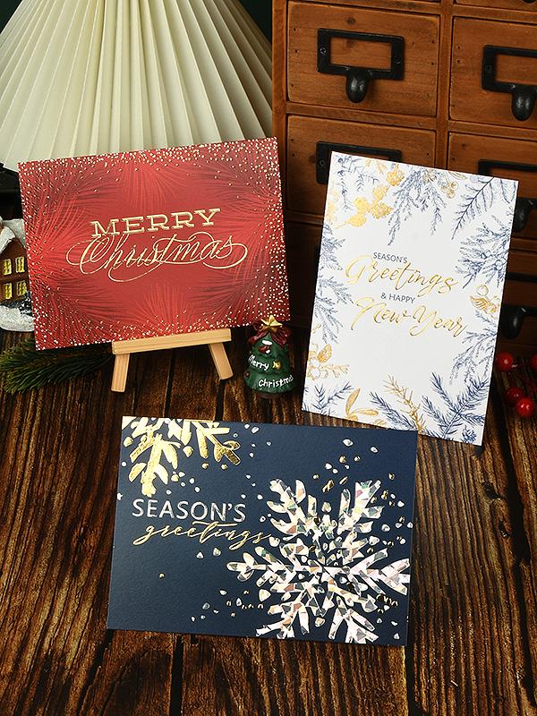 Custom Christmas & Thanksgiving Greeting Card: Creative Folded Hot Stamping Design
