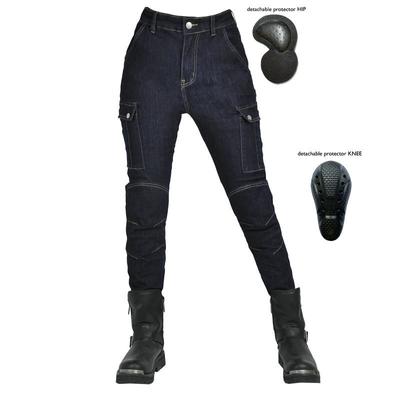 VOLERO+Motorcycle Jeans Women's Rider Elastic Motorcycle Fall Protection Pants+Retro Slim Fit Commuter Women's Cycling Pants