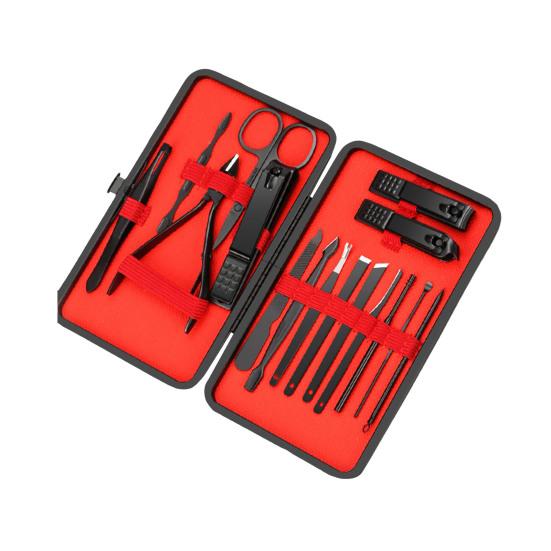 Christmas Manicure Set Nail Clippers Kit for Adults Professional Stainless Steel Tools with Faux Leather Case Christmas Stuffers