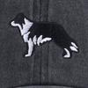 Mlfo Border Collie Embroidered Washed Baseball Cap – Spring/Summer Fashion Hat, Unisex, Adjustable Sun Hat, Casual Hat