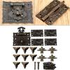 Parts Cabinet Hinges With Screws Zinc Alloy 17Pcs/Set Bronze Cabinet Hinges Hardware Jewelry Wooden Box Latch Hasp