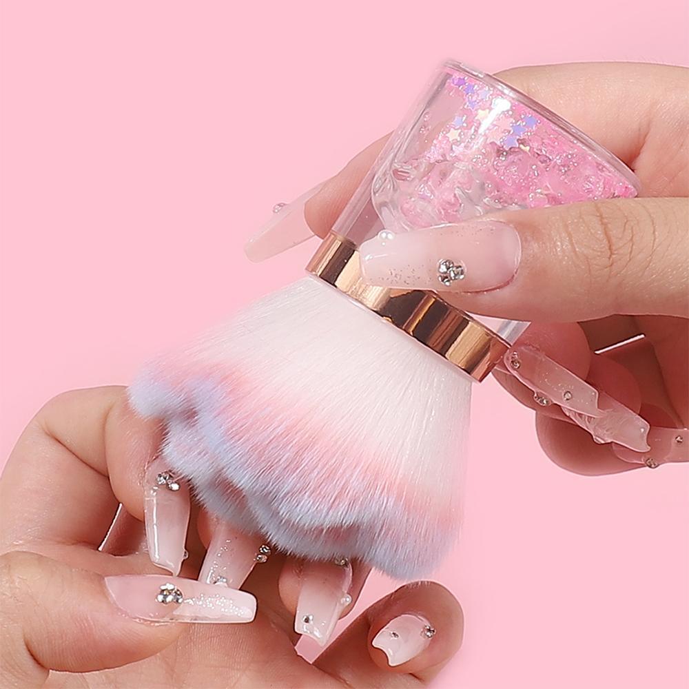 Nail Art Mushroom Rose Head Brush Remove Nail Dust Brush Polish Powder Cleaning Tool Beauty Makeup Brushes Manicure Tool