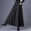 National Style Floating Jacquard Wide-leg Pants Women's Autumn and Winter Plus Size Slim Elastic Waist Umbrella Culottes Casual Boots Pants