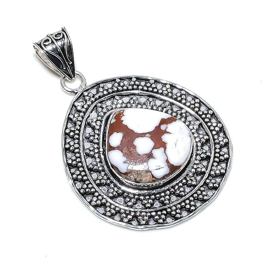 Wild Horse Gemstone Handmade 925 Sterling Silver Jewelry Pendant 2.29" SU-9931